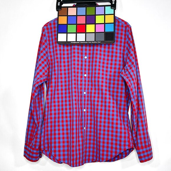 J. Crew Men's Blue Red Plaid Button Down Long Sleeve Shirt Size M - Picture 11 of 11